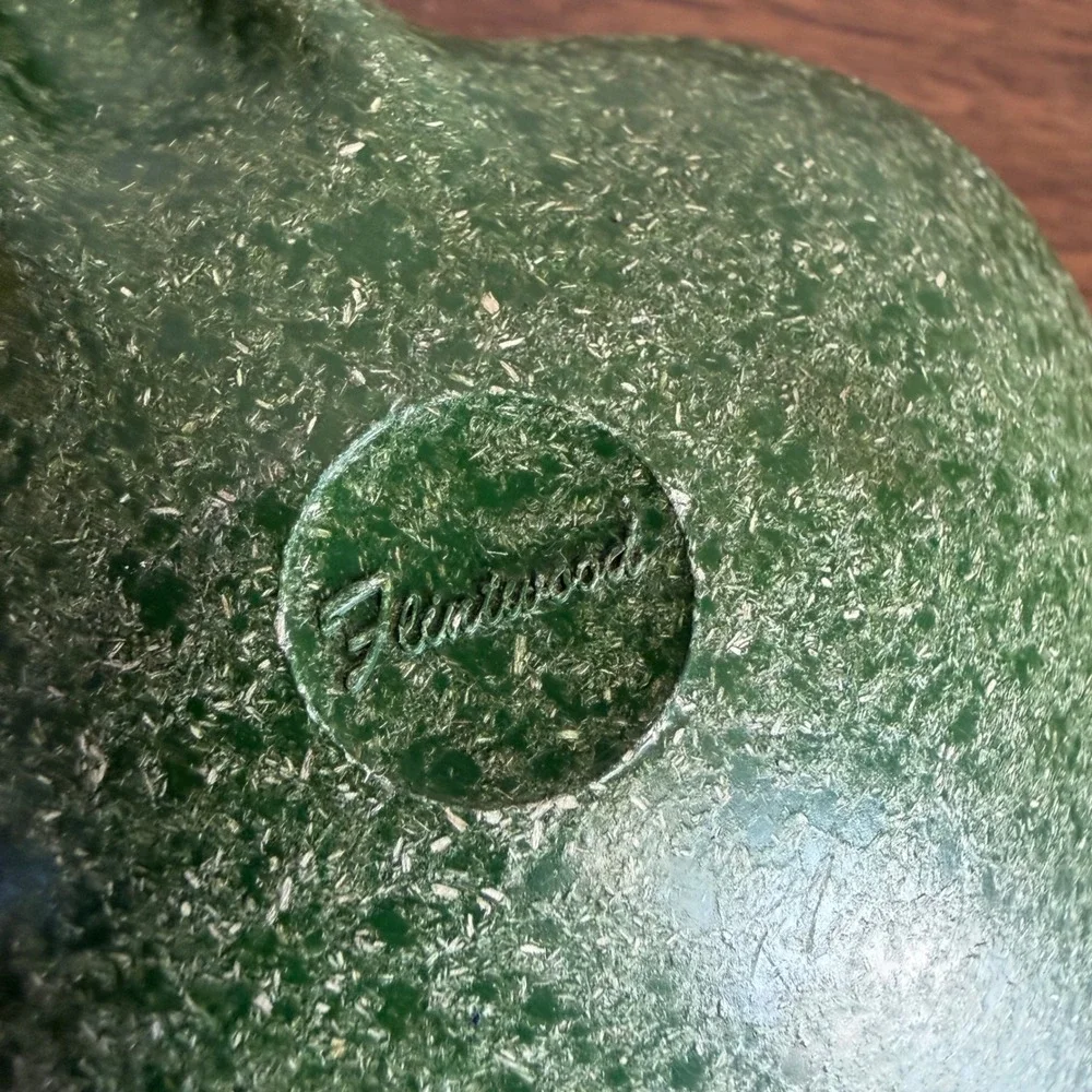 Vintage Flintwood Green Melamine Speckled Serving Utensil Spoon Scoop MCM Retro